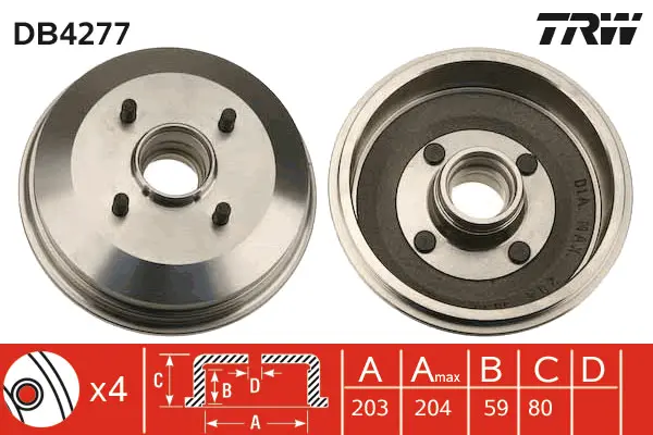 Brake Drum TRW Braking 