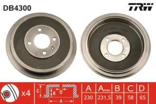Brake Drum TRW Braking