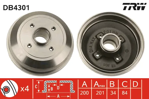 Brake Drum TRW Braking 