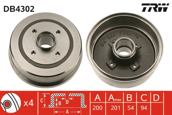 Brake Drum TRW Braking 