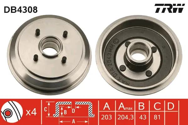 Brake Drum TRW Braking 