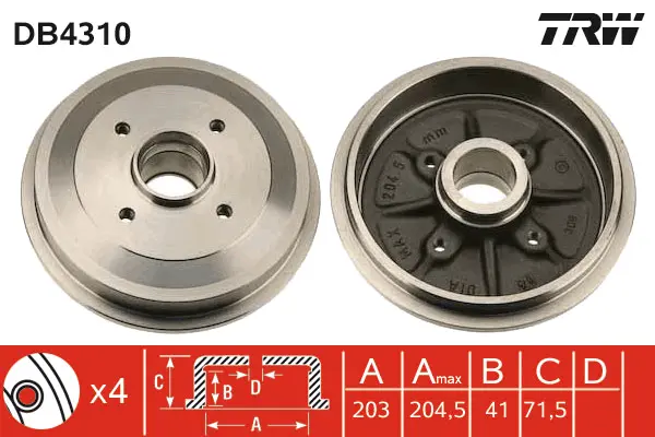 Brake Drum TRW Braking 