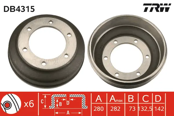 Brake Drum TRW Braking 