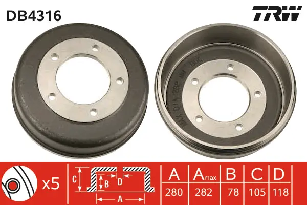 Brake Drum TRW Braking 