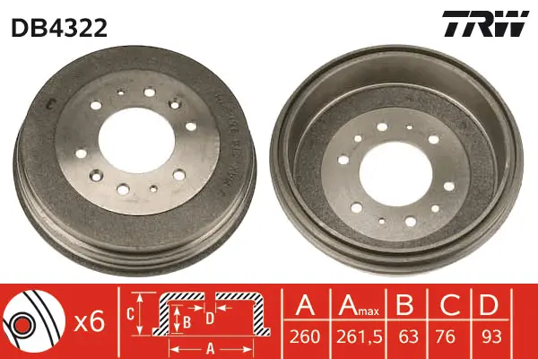 Brake Drum TRW Braking 
