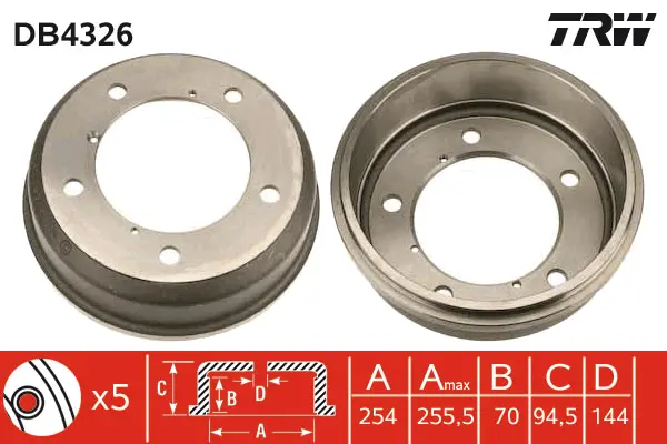 Brake Drum TRW Braking 