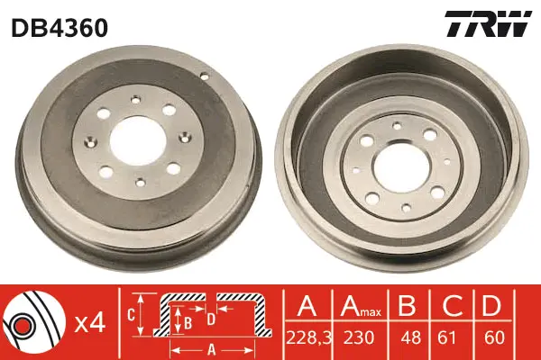 Brake Drum TRW Braking 