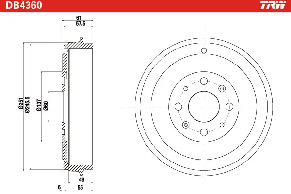 Brake Drum TRW Braking 