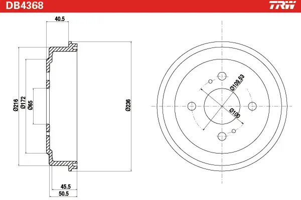 Brake Drum TRW Braking 
