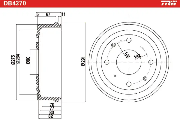 Brake Drum TRW Braking 