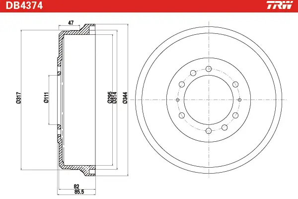 Brake Drum TRW Braking 