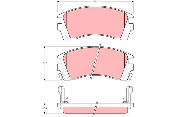 Brake Pad Set, disc brake TRW Braking 