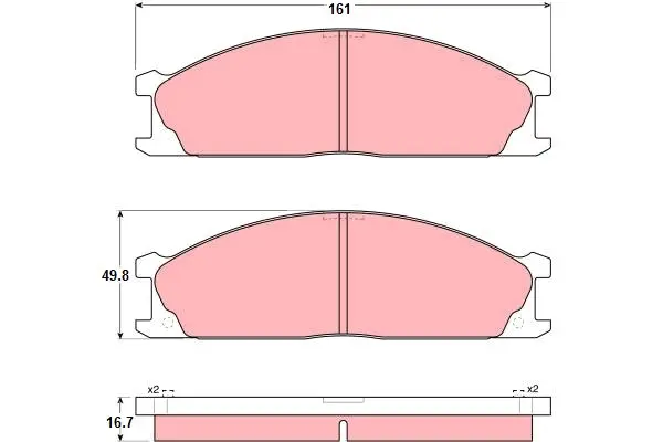Brake Pad Set, disc brake TRW Braking 
