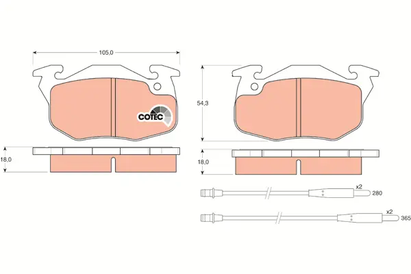 Brake Pad Set, disc brake TRW Braking 
