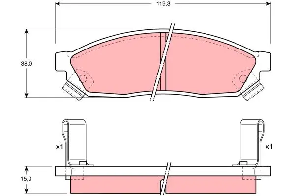 Brake Pad Set, disc brake TRW Braking 