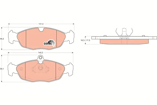 Brake Pad Set, disc brake TRW Braking 