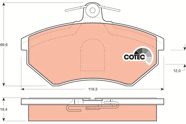 Brake Pad Set, disc brake TRW Braking 