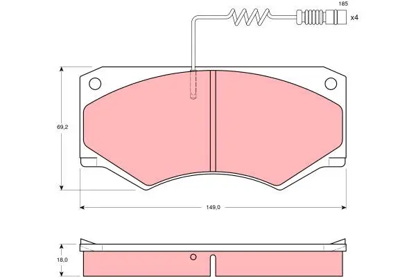 Brake Pad Set, disc brake TRW Braking 