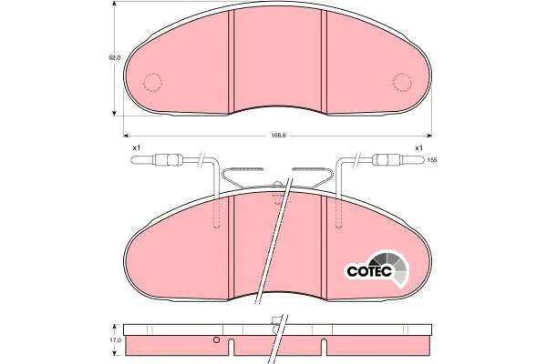 Brake Pad Set, disc brake TRW Braking 