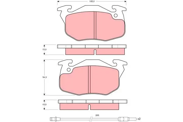 Brake Pad Set, disc brake TRW Braking 