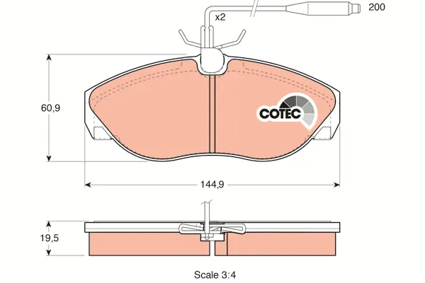 Brake Pad Set, disc brake TRW Braking 