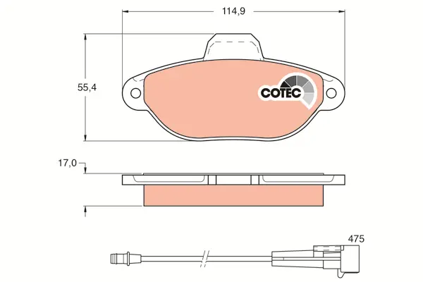 Brake Pad Set, disc brake TRW Braking 