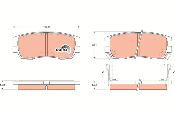 Brake Pad Set, disc brake TRW Braking 