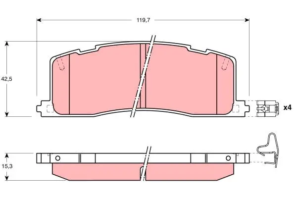 Brake Pad Set, disc brake TRW Braking 