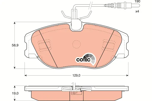 Brake Pad Set, disc brake TRW Braking 