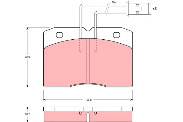 Brake Pad Set, disc brake TRW Braking 