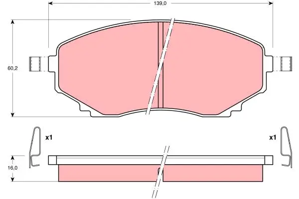 Brake Pad Set, disc brake TRW Braking 