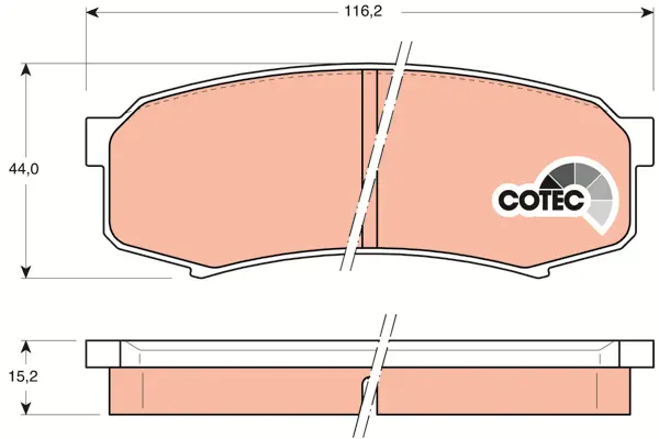 Brake Pad Set, disc brake TRW Braking 
