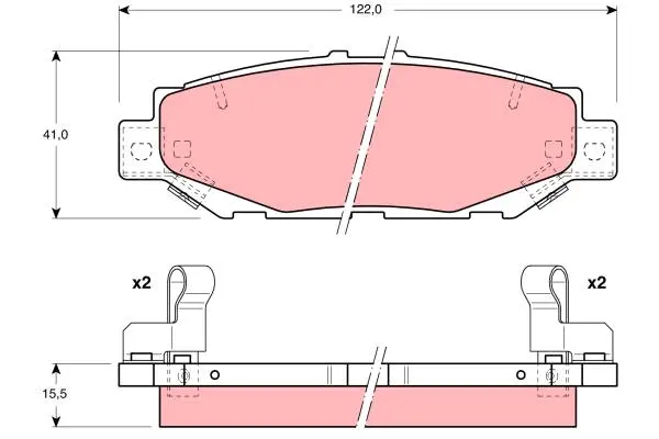 Brake Pad Set, disc brake TRW Braking 