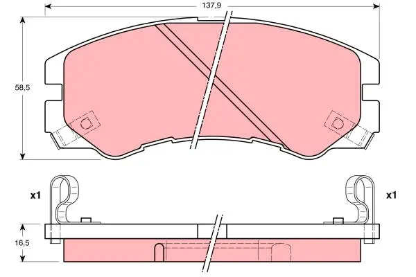 Brake Pad Set, disc brake TRW Braking 