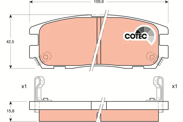 Brake Pad Set, disc brake TRW Braking 