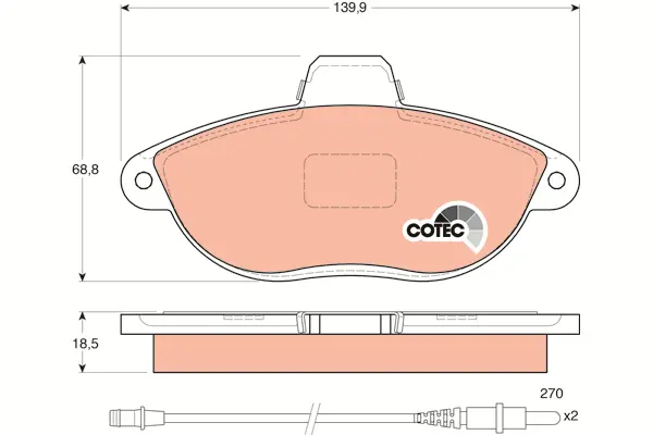 Brake Pad Set, disc brake TRW Braking 