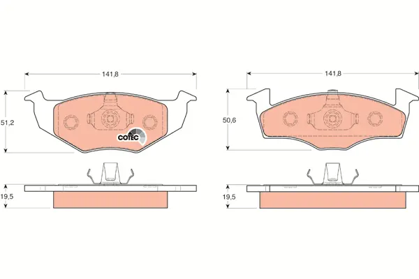 Brake Pad Set, disc brake TRW Braking 