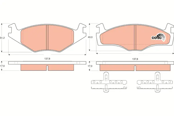 Brake Pad Set, disc brake TRW Braking 