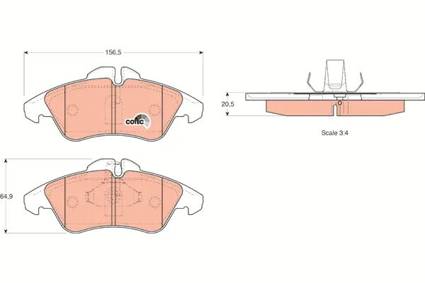 Brake Pad Set, disc brake TRW Braking 