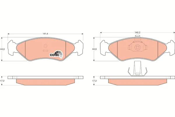 Brake Pad Set, disc brake TRW Braking 