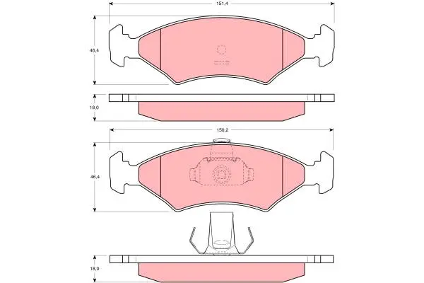 Brake Pad Set, disc brake TRW Braking 