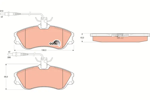 Brake Pad Set, disc brake TRW Braking 