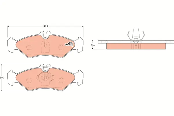 Brake Pad Set, disc brake TRW Braking 