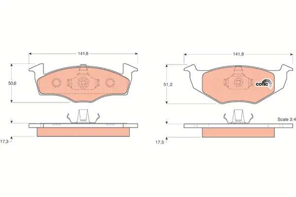 Brake Pad Set, disc brake TRW Braking 