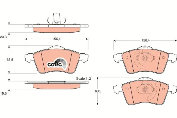 Brake Pad Set, disc brake TRW Braking 