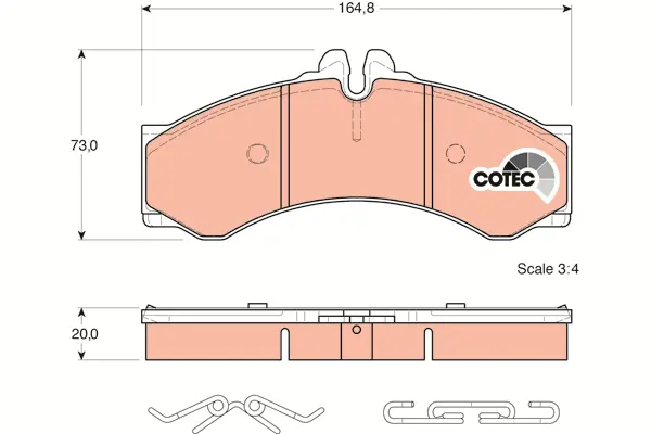 Brake Pad Set, disc brake TRW Braking 