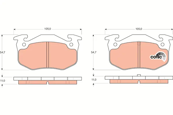 Brake Pad Set, disc brake TRW Braking 