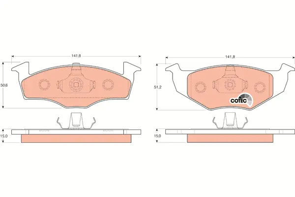 Brake Pad Set, disc brake TRW Braking 