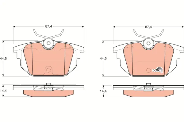 Brake Pad Set, disc brake TRW Braking 