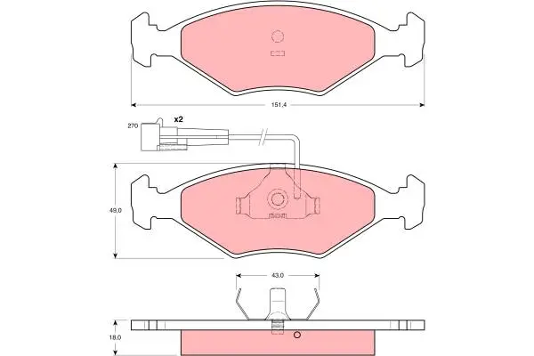 Brake Pad Set, disc brake TRW Braking 